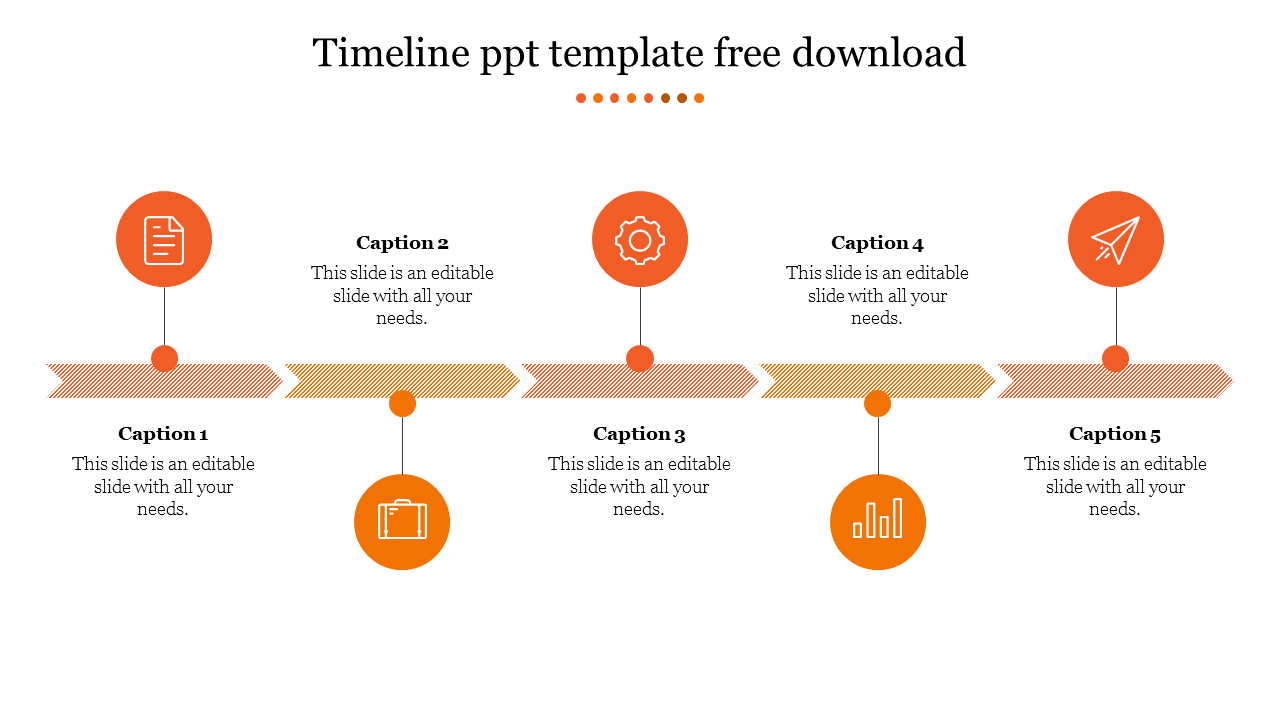 timeline ppt template free download-Orange